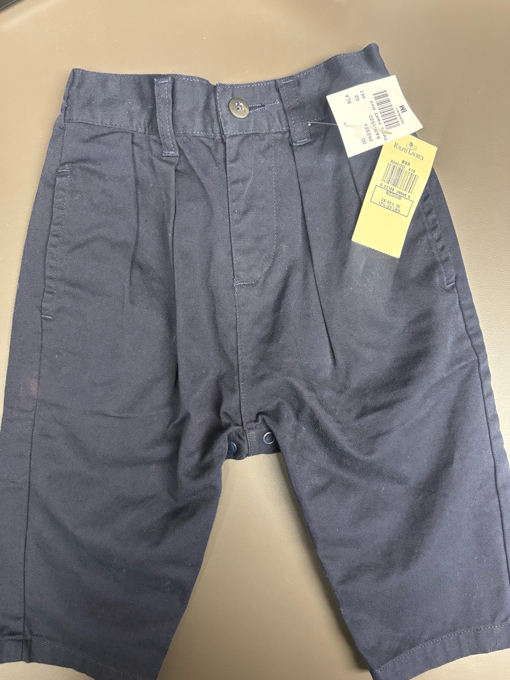 Polo Ralph Lauren Baby Boys 6-12M Navy Pleated Twill Pants NWT